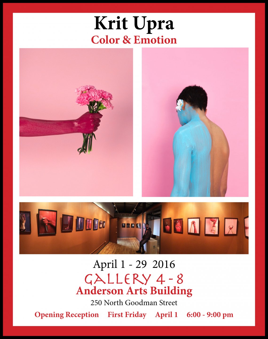 Krit Upra—Color & Emotion | April 1–29, 2016 |  Gallery 4 -  8 | Anderson Arts Building | 250 North Goodman Street | Opening Reception First Friday April 1 6:00–9:00 pm